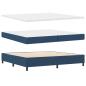 Preview: Boxspringbett mit Kopfteil Blau 200 x 200 cm Stoff