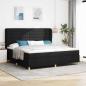 Preview: ARDEBO.de - Boxspringbett mit Matratze Dunkelgrau 90x190 cm Schwarz Stoff