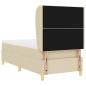 Preview: Boxspringbett mit Matratze Dunkelgrau 90x190 cm Creme Stoff