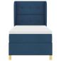 Preview: Boxspringbett mit Matratze Dunkelgrau 90x190 cm Blau Stoff