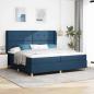 Preview: ARDEBO.de - Boxspringbett mit Matratze Dunkelgrau 90x190 cm Blau Stoff
