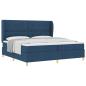 Preview: Boxspringbett mit Matratze Dunkelgrau 90x190 cm Blau Stoff