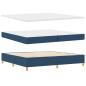 Preview: Boxspringbett mit Matratze Dunkelgrau 90x190 cm Blau Stoff