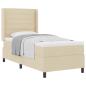 Preview: Boxspringbett mit Matratze mit Kopfteil Creme 90 x 200 cm Stoff