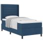 Preview: Boxspringbett mit Matratze mit Kopfteil Blau 90 x 200 cm Stoff
