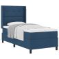 Preview: Boxspringbett mit Matratze mit Kopfteil Blau 100 x 200 cm Stoff