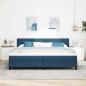Preview: Boxspringbett mit Matratze mit LED Blau 200 x 200 cm Stoff