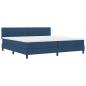 Preview: Boxspringbett mit Matratze mit LED Blau 200 x 200 cm Stoff