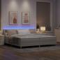 Preview: LED Boxspringbett mit Matratze mit LED Taupe 200 x 200 cm Stoff