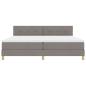 Preview: LED Boxspringbett mit Matratze mit LED Taupe 200 x 200 cm Stoff