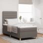 Preview: ARDEBO.de - LED Boxspringbett mit Matratze Taupe 90 x 200 cm Stoff
