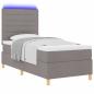 Preview: LED Boxspringbett mit Matratze Taupe 90 x 200 cm Stoff