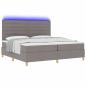Preview: LED Boxspringbett mit Matratze Taupe 200 x 200 cm Stoff