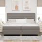 Preview: LED Boxspringbett mit Matratze Taupe 200 x 200 cm Stoff