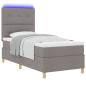 Preview: LED Boxspringbett mit Matratze Taupe 90 x 200 cm Stoff