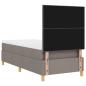 Preview: LED Boxspringbett mit Matratze Taupe 90 x 200 cm Stoff