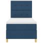 Preview: LED Boxspringbett mit Matratze Blau 100 x 200 cm Stoff