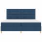 Preview: LED Boxspringbett mit Matratze Blau 200 x 200 cm Stoff
