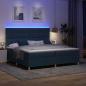 Preview: LED Boxspringbett mit Matratze Blau 200 x 200 cm Stoff