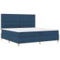Preview: LED Boxspringbett mit Matratze Blau 200 x 200 cm Stoff