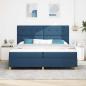 Preview: LED Boxspringbett mit Matratze Blau 200 x 200 cm Stoff