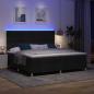 Preview: LED Boxspringbett mit Matratze Schwarz 200 x 200 cm Stoff
