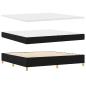Preview: LED Boxspringbett mit Matratze Schwarz 200 x 200 cm Stoff