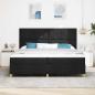 Preview: LED Boxspringbett mit Matratze Schwarz 200 x 200 cm Stoff
