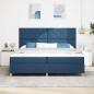 Preview: LED Boxspringbett mit Matratze Blau 200 x 200 cm Stoff