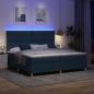 Preview: LED Boxspringbett mit Matratze Blau 200 x 200 cm Stoff