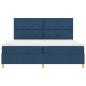 Preview: LED Boxspringbett mit Matratze Blau 200 x 200 cm Stoff