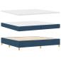 Preview: LED Boxspringbett mit Matratze Blau 200 x 200 cm Stoff