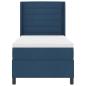 Preview: LED Boxspringbett mit Matratze Blau 90 x 200 cm Stoff
