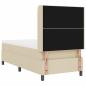 Preview: LED Boxspringbett mit Matratze Creme 90 x 200 cm Stoff