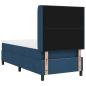 Preview: LED Boxspringbett mit Matratze Blau 100 x 200 cm Stoff