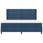 Preview: LED Boxspringbett mit Matratze Blau 200 x 200 cm Stoff
