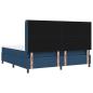 Preview: LED Boxspringbett mit Matratze Blau 200 x 200 cm Stoff
