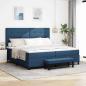 Preview: ARDEBO.de - Boxspringbett mit Matratze mit Kopfteil Blau 200 x 200 cm Stoff
