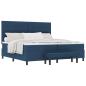 Preview: Boxspringbett mit Matratze mit Kopfteil Blau 200 x 200 cm Stoff