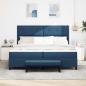 Preview: Boxspringbett mit Matratze mit Kopfteil Blau 200 x 200 cm Stoff