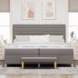 Preview: Boxspringbett mit Matratze Taupe 200 x 200 cm Stoff