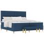 Preview: Boxspringbett mit Matratze mit Kopfteil Blau 200 x 200 cm Stoff