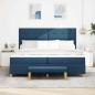 Preview: Boxspringbett mit Matratze mit Kopfteil Blau 200 x 200 cm Stoff