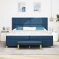 Preview: Boxspringbett mit Matratze mit Kopfteil Blau 200 x 200 cm Stoff