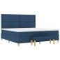 Preview: Boxspringbett mit Matratze mit Kopfteil Blau 200 x 200 cm Stoff