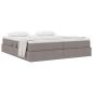 Preview: ARDEBO.de - Aufbewahrungsbett mit Matratze Taupe 200 x 200 cm Polyester