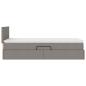 Preview: Aufbewahrungsbett mit Matratze Taupe 100 x 200 cm Holzwerkstoff