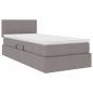 Preview: Aufbewahrungsbett mit Matratze Taupe 100 x 200 cm Samt