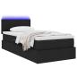 Preview: Bett mit Stauraum und LED mit LED Schwarz 100 x 200 cm Stoff