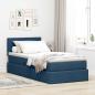 Preview: ARDEBO.de - Bett mit Stauraum und LED mit Matratze Blau 100 x 200 cm Stoff